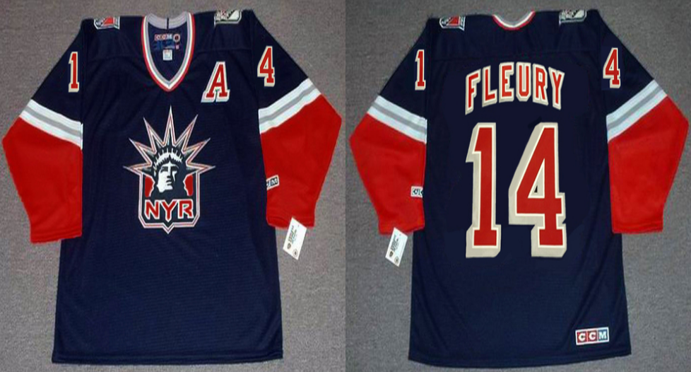 2019 Men New York Rangers 14 Fleury blue CCM NHL jerseys